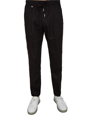 Pantalone Antony Morato Neil in misto lino nero in UOMO