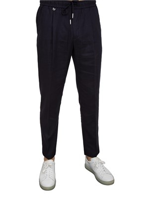 Pantalone Antony Morato Neil in misto lino blu in UOMO