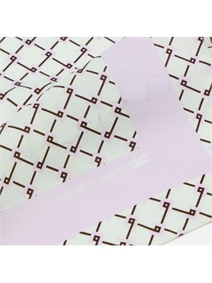 Foulard lilla in twill di seta stampa rombi Elisabetta Franchi in DONNA