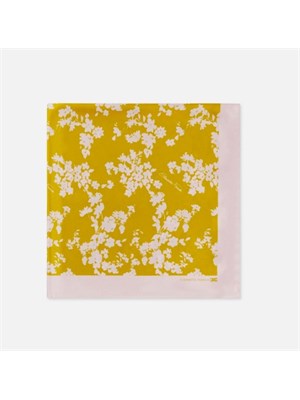 Foulard seta Elisabetta Franchi con stampa fiori ocra e lilla in DONNA