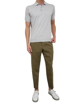 Pantaloni uomo PT Torino in gabardina di cotone verde con tasche alla francese in UOMO