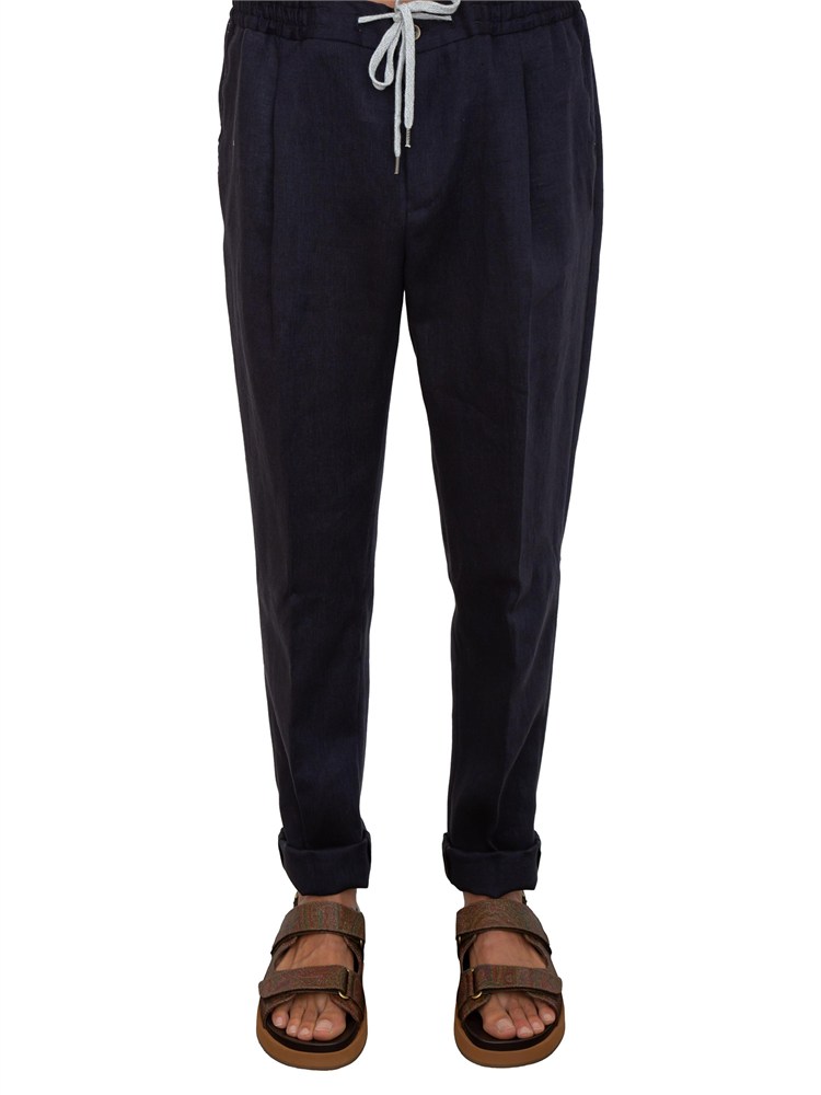 Pantalone PT Torino blu in lino