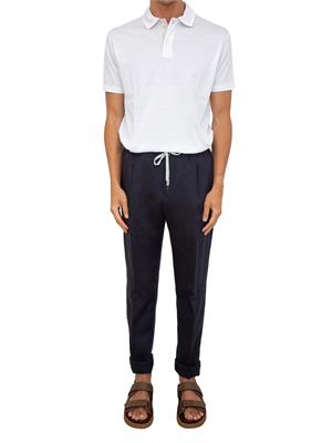 Pantalone PT Torino blu in lino in UOMO