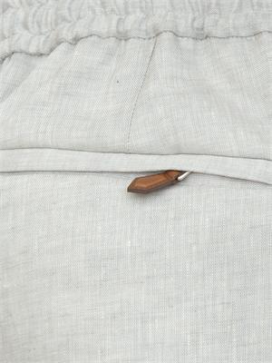 Pantalone PT Torino grigio in lino in UOMO
