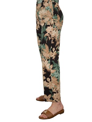 Pantaloni donna Emme Marella in popeline di puro cotone con fantasia floreale in DONNA