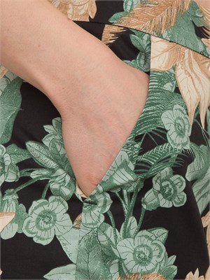 Pantaloni donna Emme Marella in popeline di puro cotone con fantasia floreale in DONNA