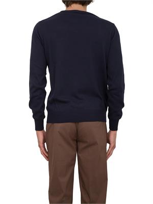 Maglia uomo Aiace Galassi con girocollo e manica lunga in jersey di cotone blu navy in UOMO