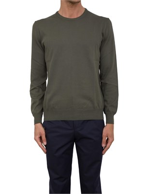 Maglia uomo Aiace Galassi con girocollo e manica lunga in jersey di cotone verde in UOMO