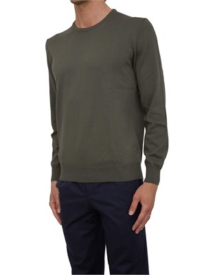 Maglia uomo Aiace Galassi con girocollo e manica lunga in jersey di cotone verde in UOMO