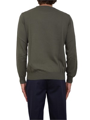 Maglia uomo Aiace Galassi con girocollo e manica lunga in jersey di cotone verde in UOMO