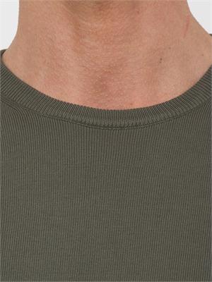 Maglia uomo Aiace Galassi con girocollo e manica lunga in jersey di cotone verde in UOMO