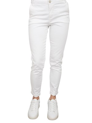 Pantalone chino in cotone Fracomina bianco in DONNA