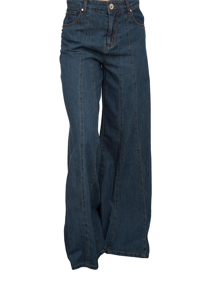 Jeans a palazzo Fracomina in blu denim