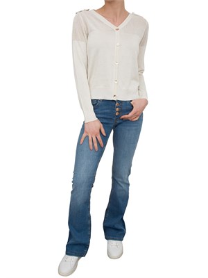 Cardigan regular Fracomina con lurex e con punto rete oro in DONNA