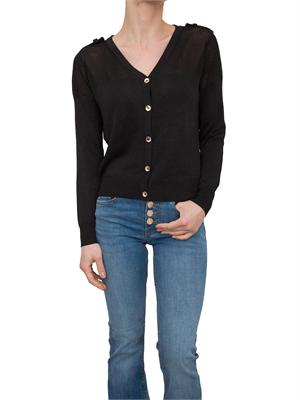 Cardigan regular Fracomina con lurex e con punto rete nero in DONNA