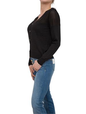 Cardigan regular Fracomina con lurex e con punto rete nero in DONNA