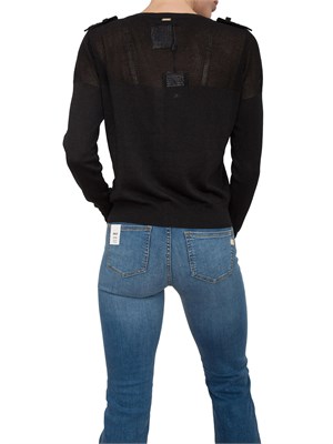 Cardigan regular Fracomina con lurex e con punto rete nero in DONNA