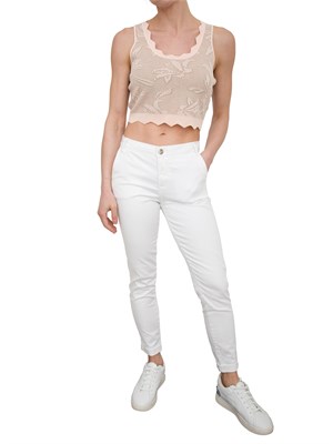 Top senza maniche cropped in jacquard Fracomina rosa in DONNA