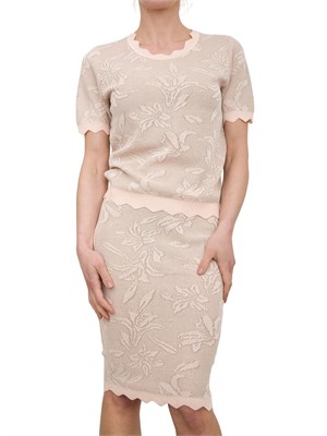 Maglia Fracomina slim in jacquard rosa in DONNA