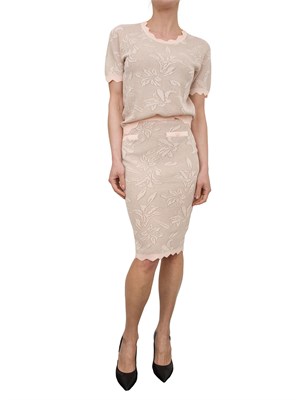 Maglia Fracomina slim in jacquard rosa in DONNA