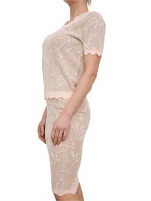 Maglia Fracomina slim in jacquard rosa in DONNA