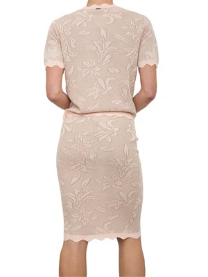 Maglia Fracomina slim in jacquard rosa in DONNA