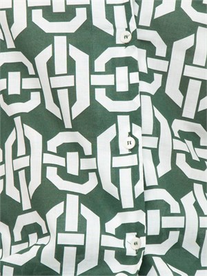 EMME MARELLA Camicia Marella collo coreana e stampa geometrica verde all over in DONNA