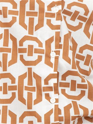 EMME MARELLA Camicia Marella collo coreana e stampa geometrica cammello all over in DONNA
