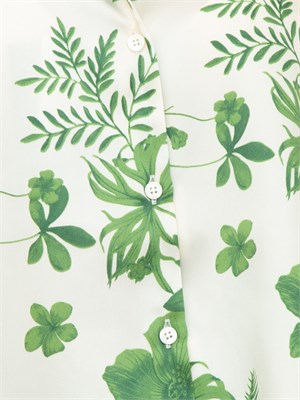 Camicia verde Emme Marella in twill tecnico con stampa fiori all over in DONNA