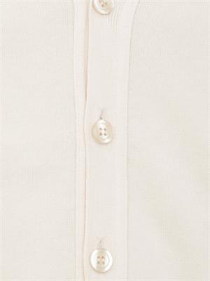 Cardigan uomo Aiace Galassi in maglia di cotone avorio con bottoni tono su tono in UOMO