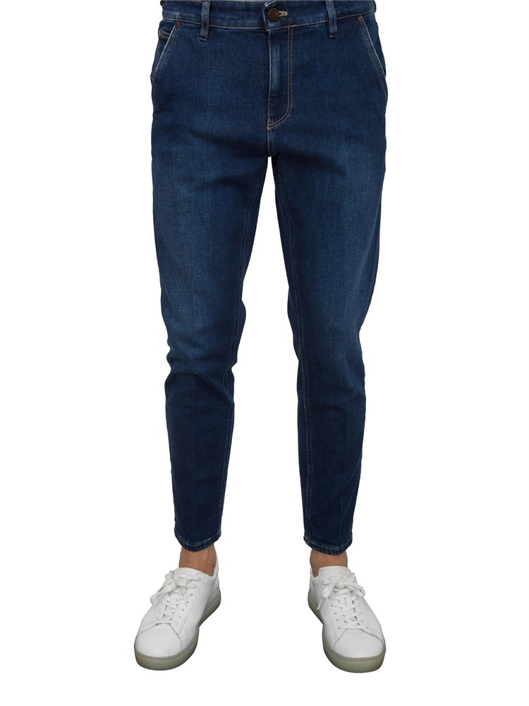 Jeans uomo PT Torino in ocean blu denim stretch con tasche alla francese