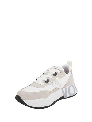 Sneakers Voile Blanche in suede e tessuto tecnico Bianco-Platino in DONNA