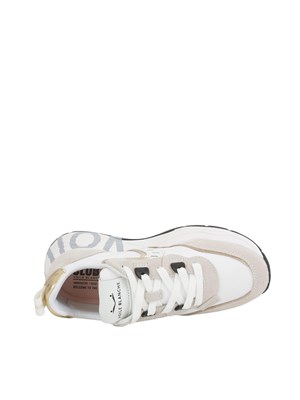Sneakers Voile Blanche in suede e tessuto tecnico Bianco-Platino in DONNA