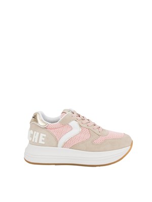 Sneakers Voile Blanche rosa in suede e tssuto tecnico in DONNA