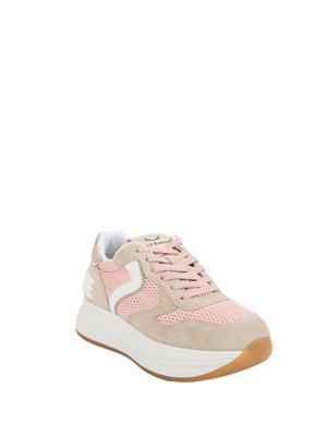 Sneakers Voile Blanche rosa in suede e tssuto tecnico in DONNA