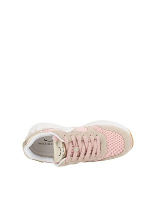 Sneakers Voile Blanche rosa in suede e tssuto tecnico in DONNA
