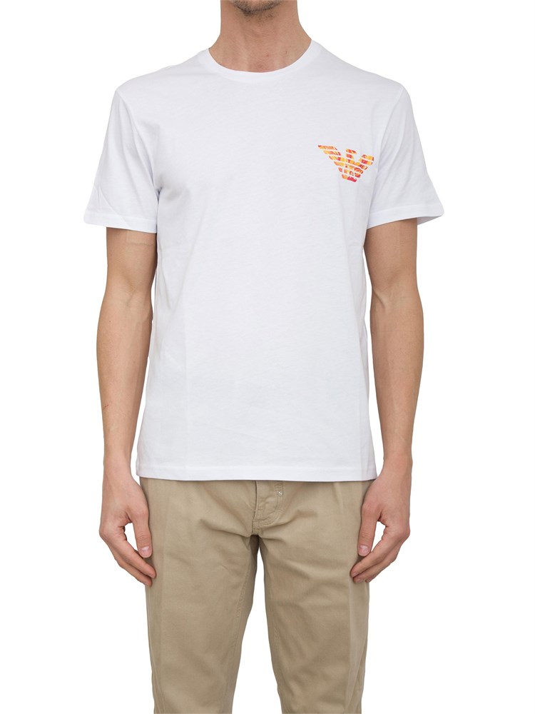 T-shirt bianca Emporio Armani in cotone con stampa logo