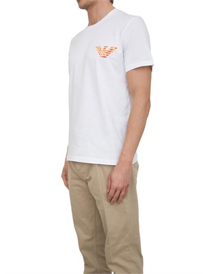 T-shirt bianca Emporio Armani in cotone con stampa logo in UOMO