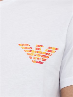 T-shirt bianca Emporio Armani in cotone con stampa logo in UOMO
