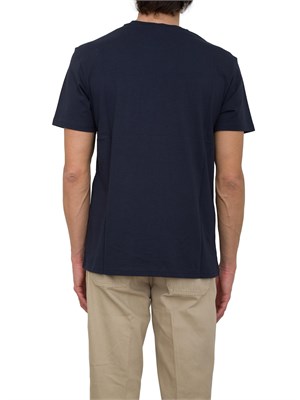 T-shirt blu Emporio Armani in cotone con stampa geometrica logo in UOMO