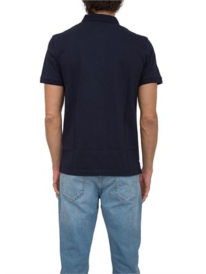 Polo blu Emporio Armani con patch logo in UOMO