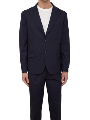 Giacca monopetto Paolo Pecora in tela stretch blu in UOMO