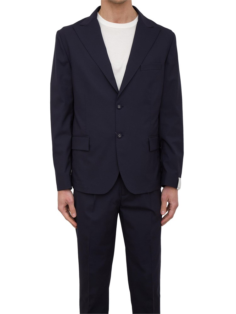 Giacca monopetto Paolo Pecora in tela stretch blu