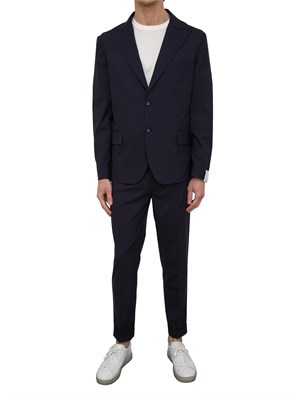 Giacca monopetto Paolo Pecora in tela stretch blu in UOMO