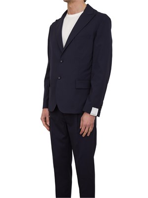 Giacca monopetto Paolo Pecora in tela stretch blu in UOMO