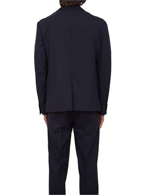 Giacca monopetto Paolo Pecora in tela stretch blu in UOMO