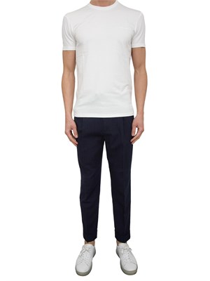 Pantalone chino blu Paolo Pecora con coulisse ed elastico in vita in UOMO