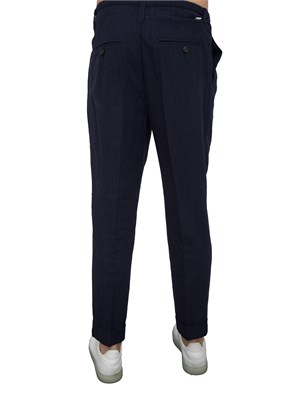 Pantalone chino blu Paolo Pecora con coulisse ed elastico in vita in UOMO