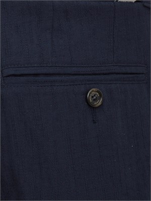 Pantalone chino blu Paolo Pecora con coulisse ed elastico in vita in UOMO