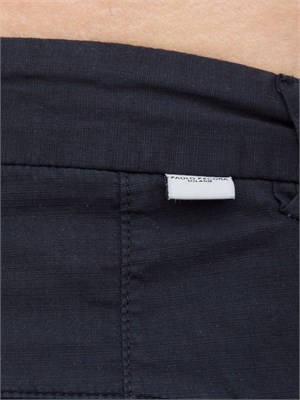 Pantalone chino blu Paolo Pecora con pinces e risvolto in UOMO